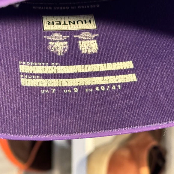 Hunter women’s royal purple glitter rain boots wellies size US 9 - hardly worn - Picture 7 of 7